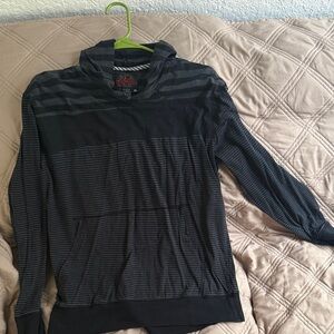 Men's Black Striped Hoodie Jacket